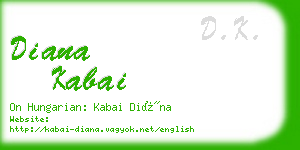 diana kabai business card